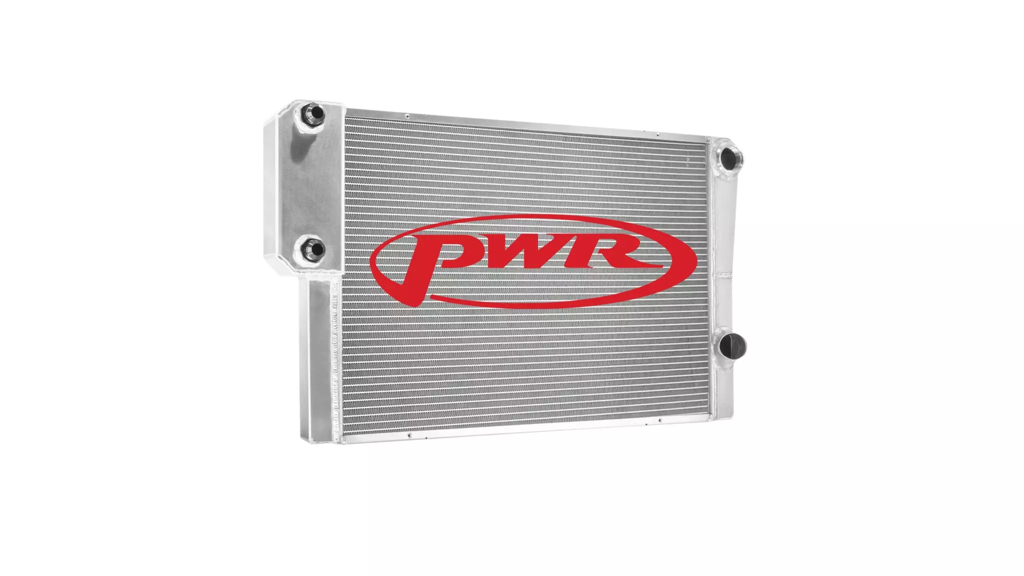 PWR 918-30191 Radiator, Single Row Extruded Tube, 30 in W x 19 in H x 1-3/4 in D, Passenger Side Inlet, Passenger Side Outlet, Aluminum, Natural, Late Model, Each