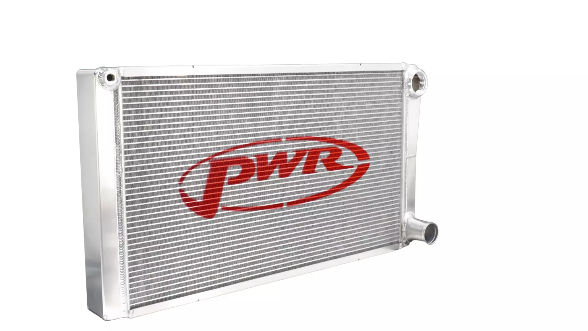 PWR 926-15288 Radiator, 27-1/2 in W x 15 in H x 2.56 in D, Dual Pass, Passenger Side Inlet, Passenger Side Outlet, Aluminum, Natural, Each