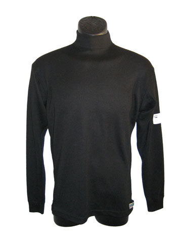 PXP Racewear 114 Underwear Top, SFI 3.3, Long Sleeve, High Collar, Kermel/Lenzing FR, Black, Large, Each