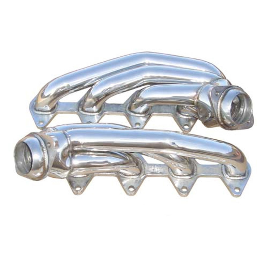 Pypes Exhaust HDR54S Headers, Short Tube, 1-5/8 in Primary, Stock Ball Flange Collector, Stainless, Polished, Ford Modular 4.6L, Ford Mustang 2005-10, Pair
