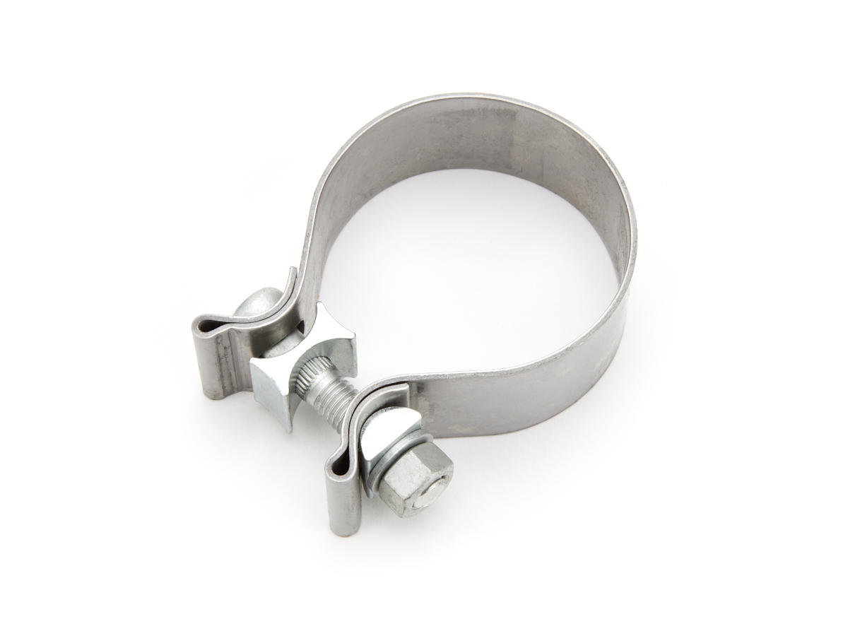 Pypes Exhaust HVC21 Exhaust Clamp, Band Clamp, 2-1/2 in Diameter, 1 in Wide Band, Stainless, Natural, Each