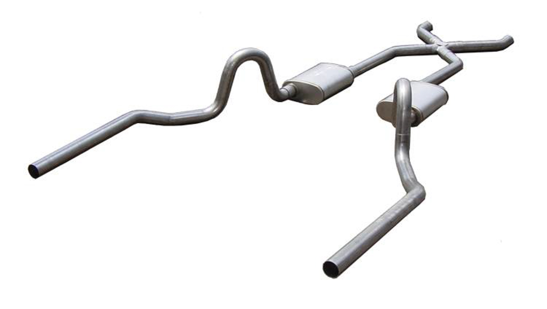 Pypes Turbo Pro Exhaust Systems SGA13T Systems, Pro, Crossmember-Back, Stainless Steel, Natural, Mufflers, Buick, Chevy, Oldsmobile, Pontiac, Kit thumbnail 2