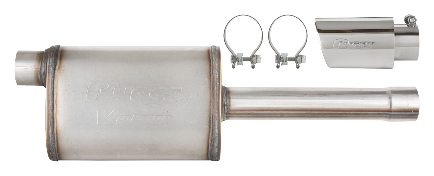 PYPES PERFORMANCE EXHAUST — PYPES PERFORMANCE EXHAUST 19-25 GM P/U Muffler/Tip Kit Chrome