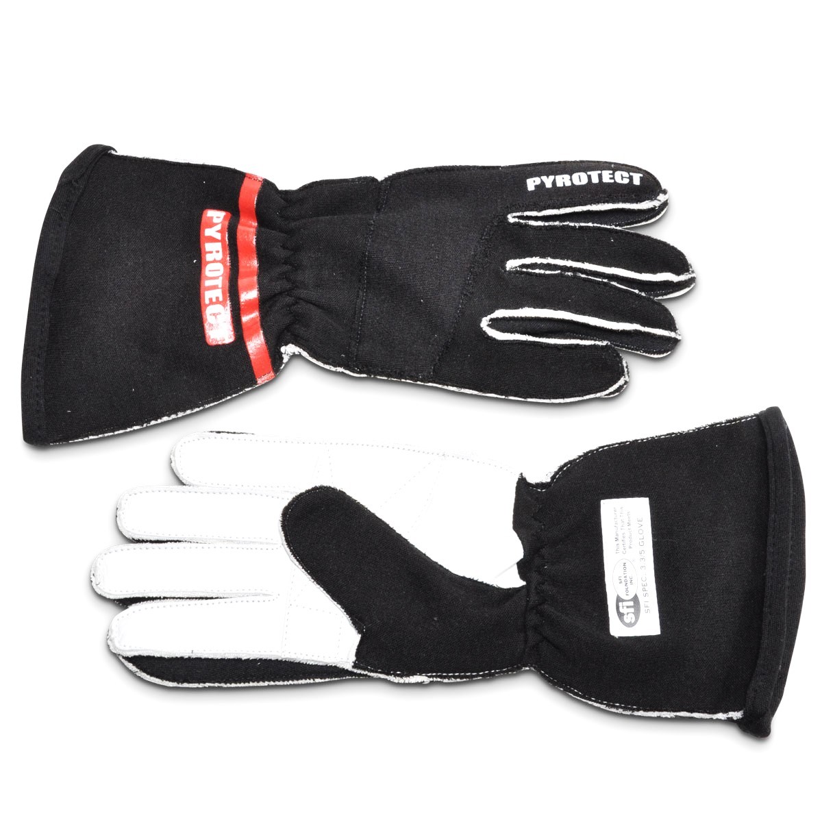 Pyrotect Safety GP200320 Gloves, Driving, SFI 3.3/5, Double Layer, Pro Reverse Stitch, Nomex, Black, Medium, Pair