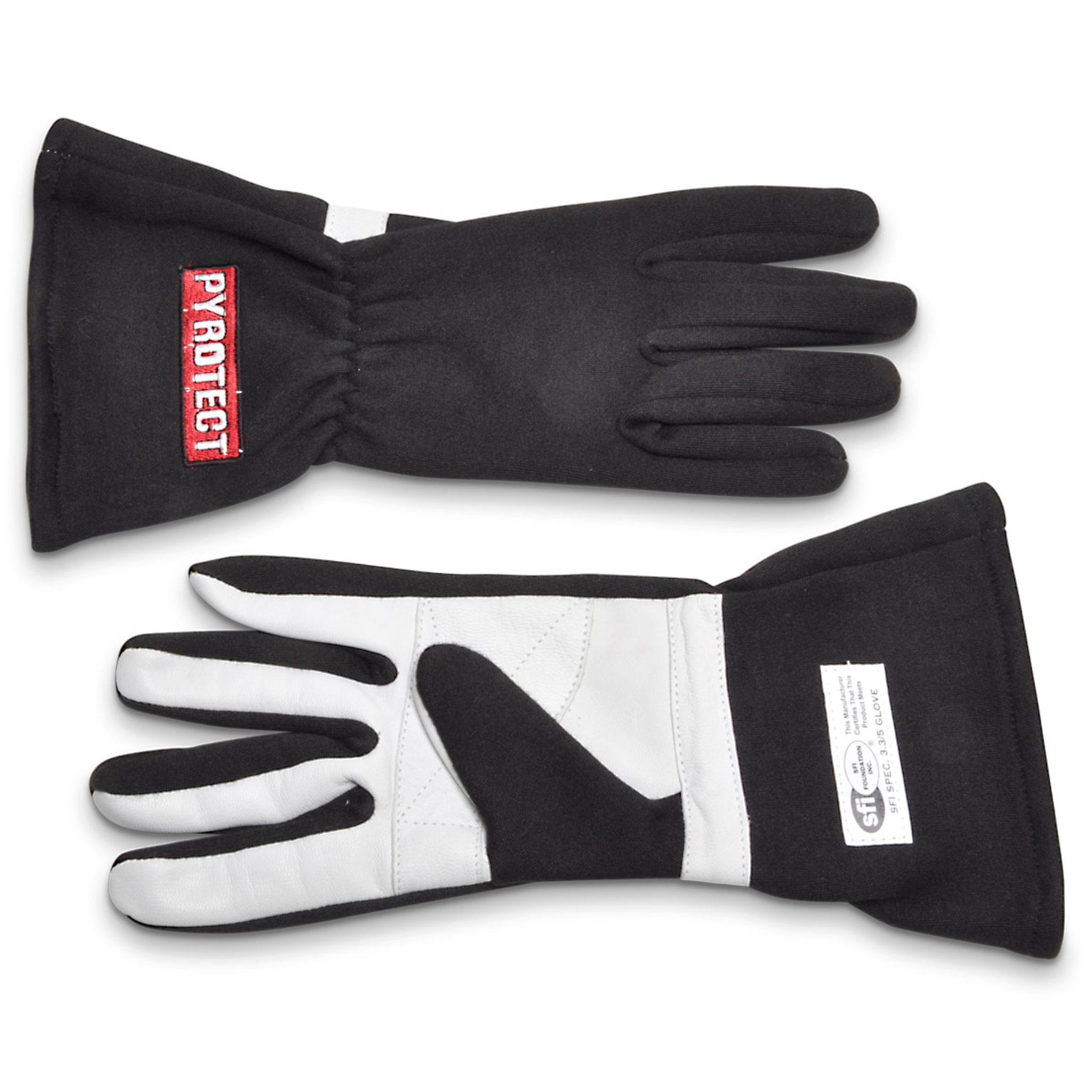 Pyrotect Safety GS100420 Gloves, Driving, SFI 3.3/1, Single Layer, Sport, Nomex, Black, Large, Pair