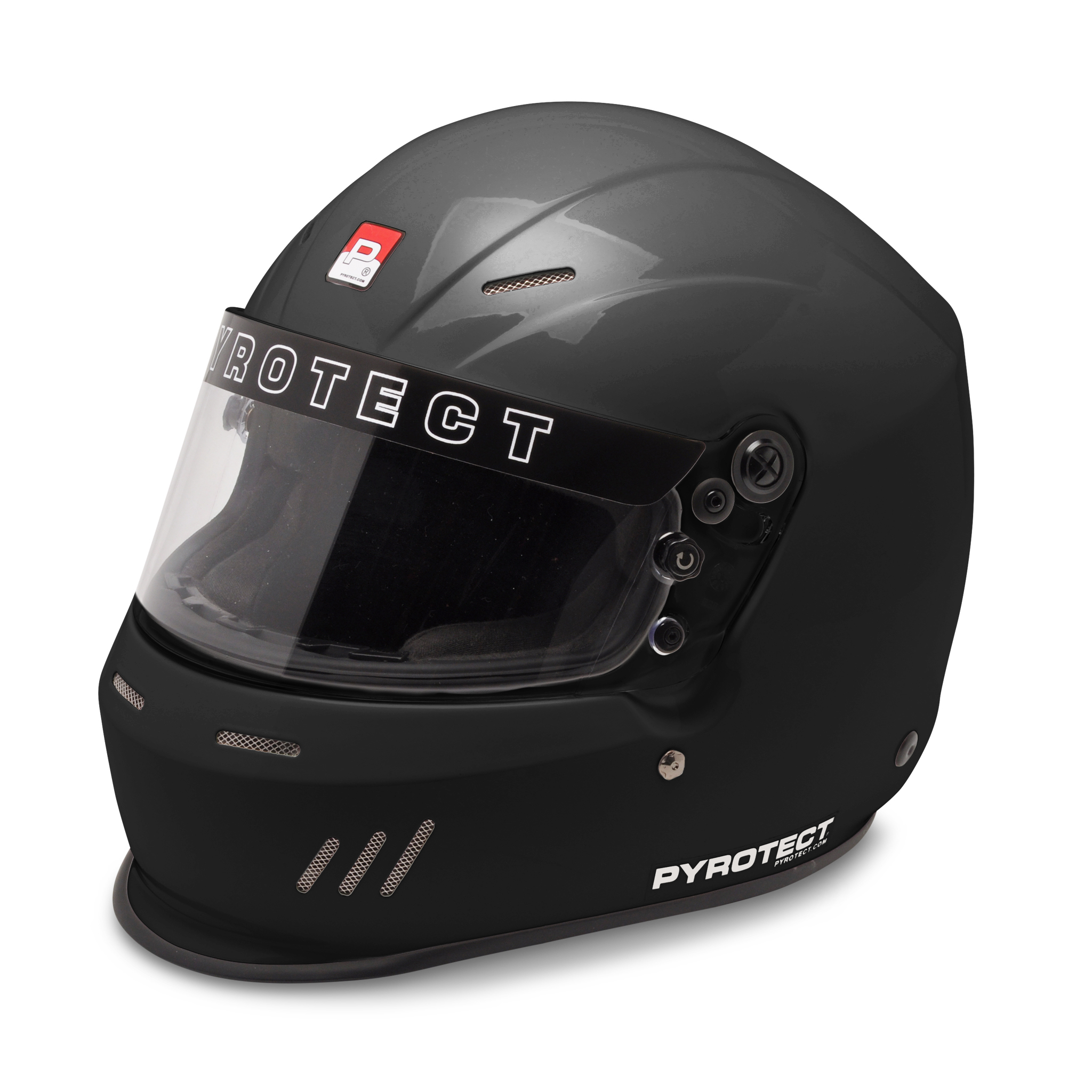 Pyrotect Safety HB611420 Helmet, UltraSport Duckbill, Full Face, Snell SA2020, Head and Neck Support Ready, Gloss Black, Large, Each