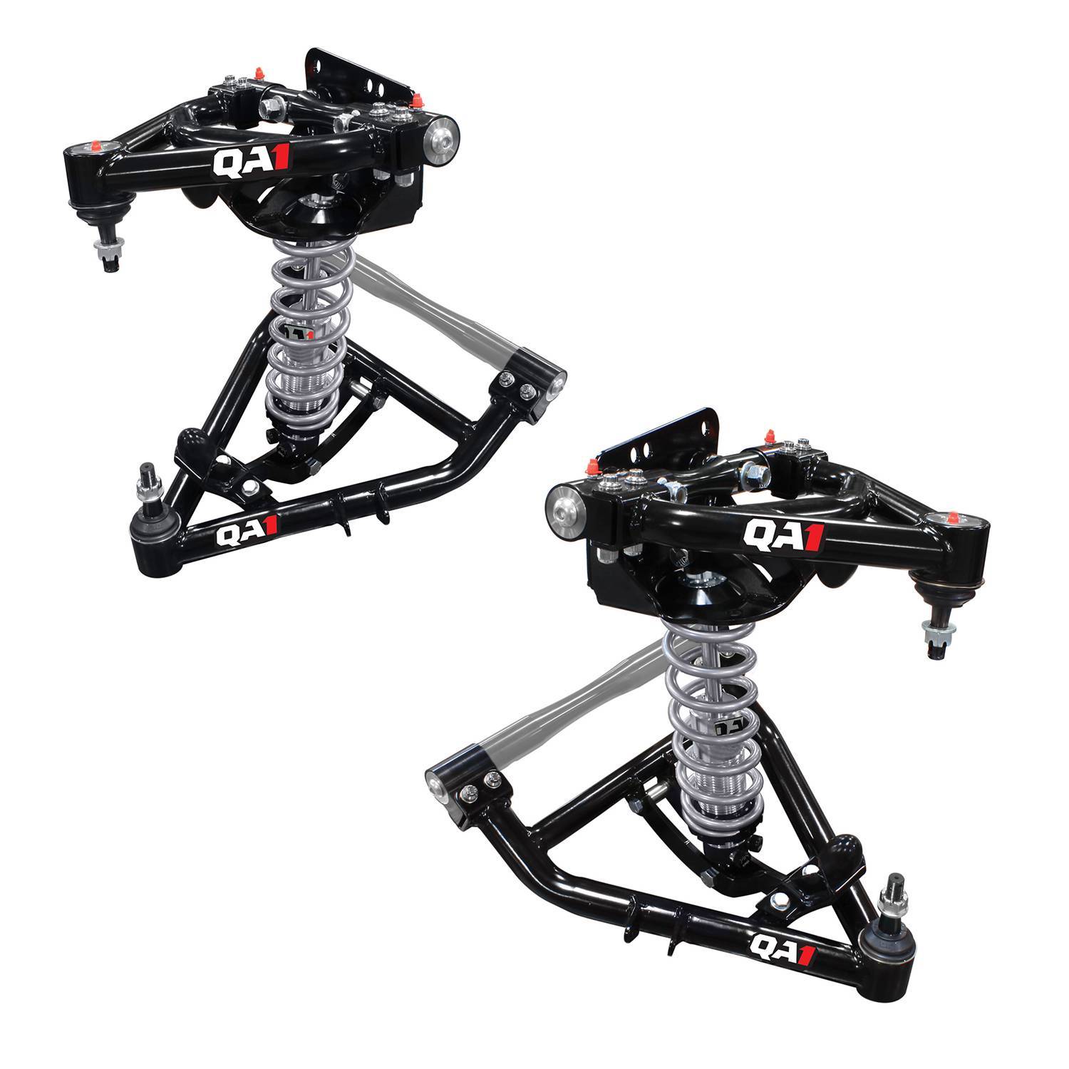 QA1 1967-91 C20/R20 Front Coilover Conversion Systems 52619-S850 Conversion, Single Adjustable Shocks, 850 lb. Spring Rate, Upper and Lower Control Arms, Tubular, Black Powdercoated, Chevy, GMC, Kit thumbnail 2