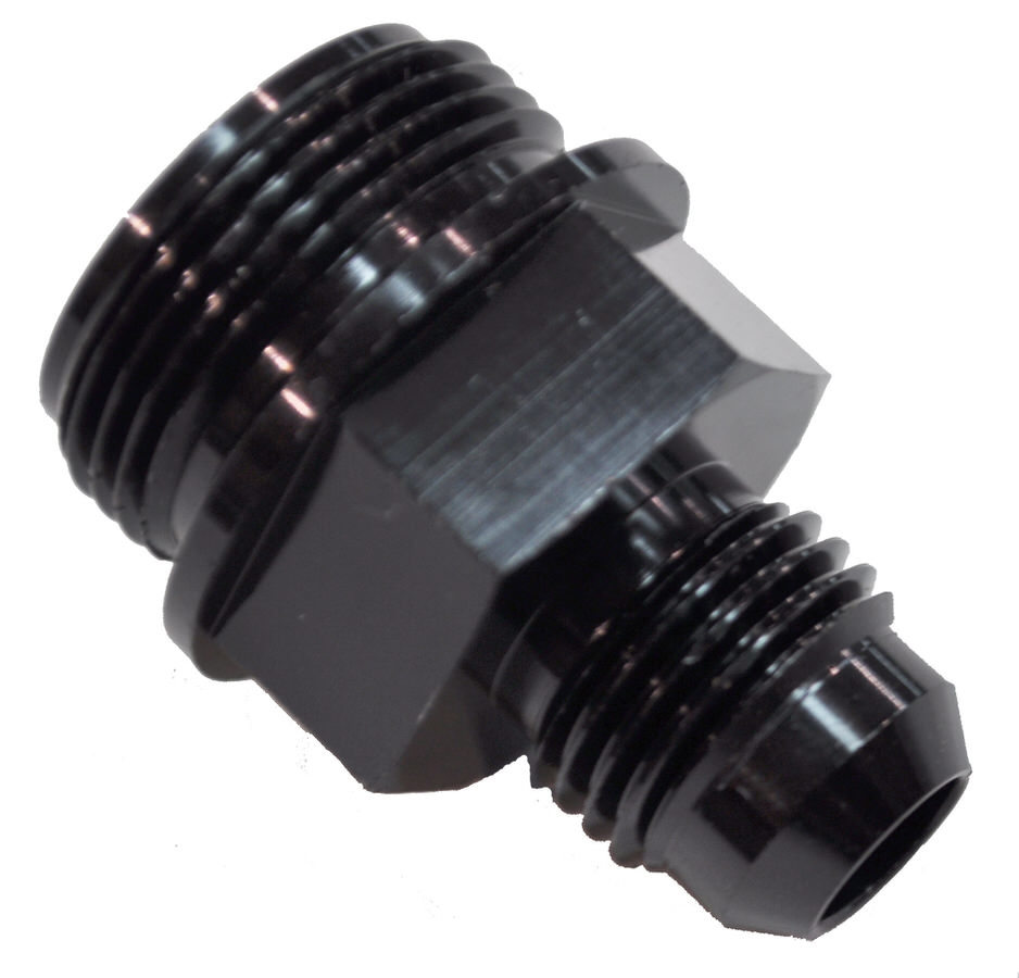 Quick Fuel 19-36 - Fitting, Adapter, Straight, 6 AN Male to 7/8-20 in Male, Aluminum, Black Anodized, Each