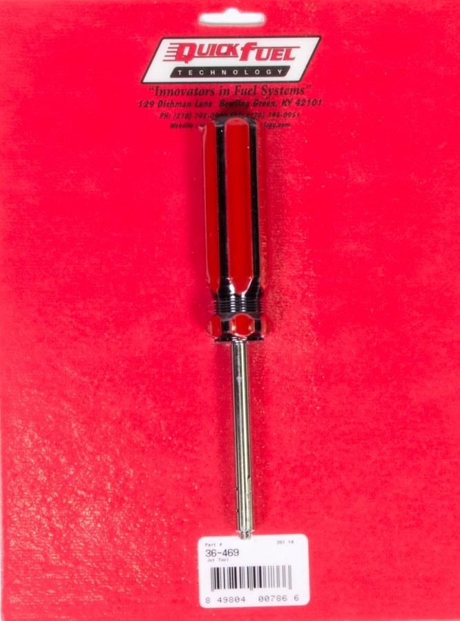 Quick Fuel 36-469 Jet Tool, Plastic Handle, Steel Driver, Black / Red, Holley Round Head Type Carb Jets, Each