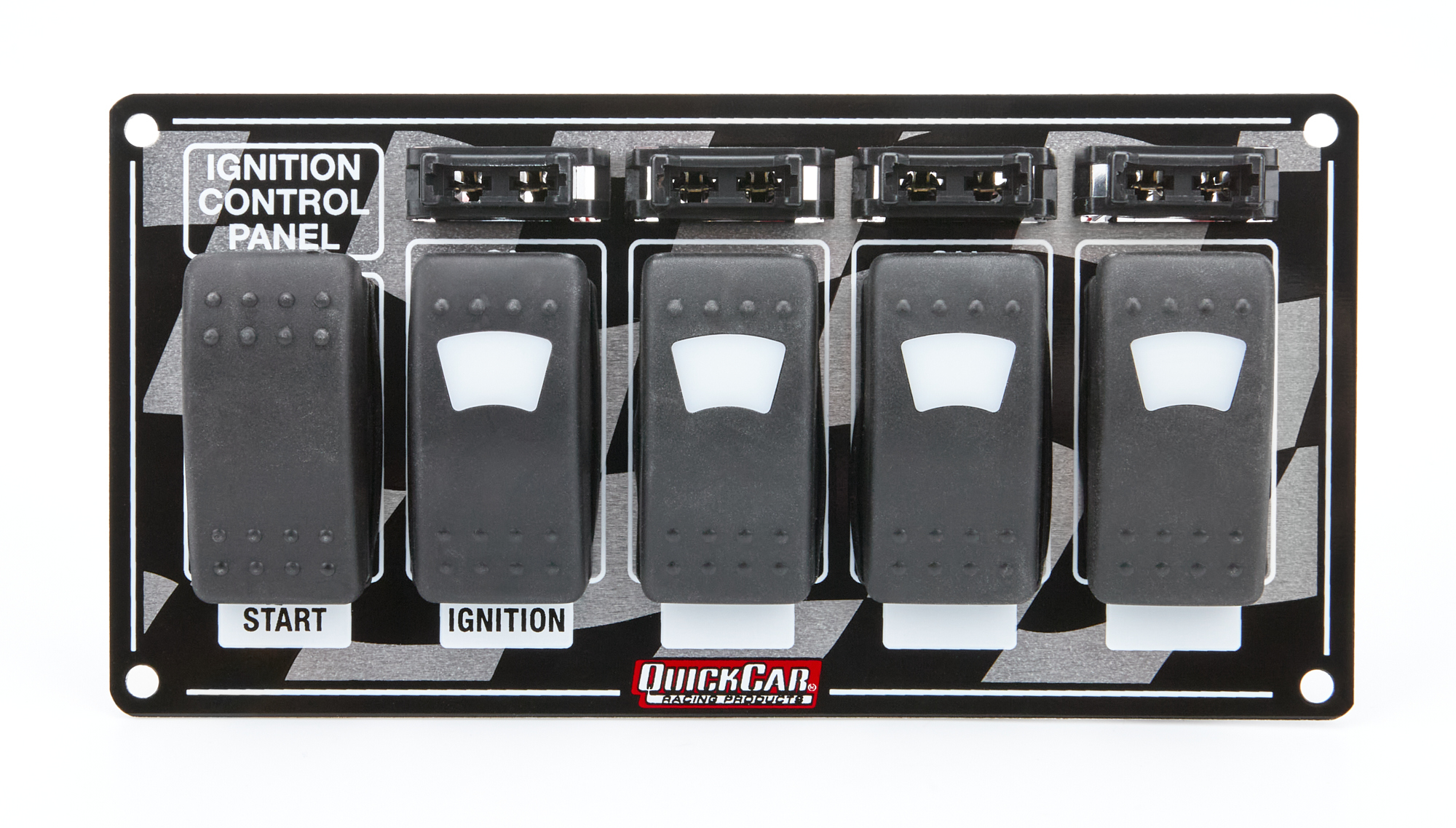 QUICKCAR RACING PRODUCTSIgnition Panel w/ Rocker Switches Fuses & Lights