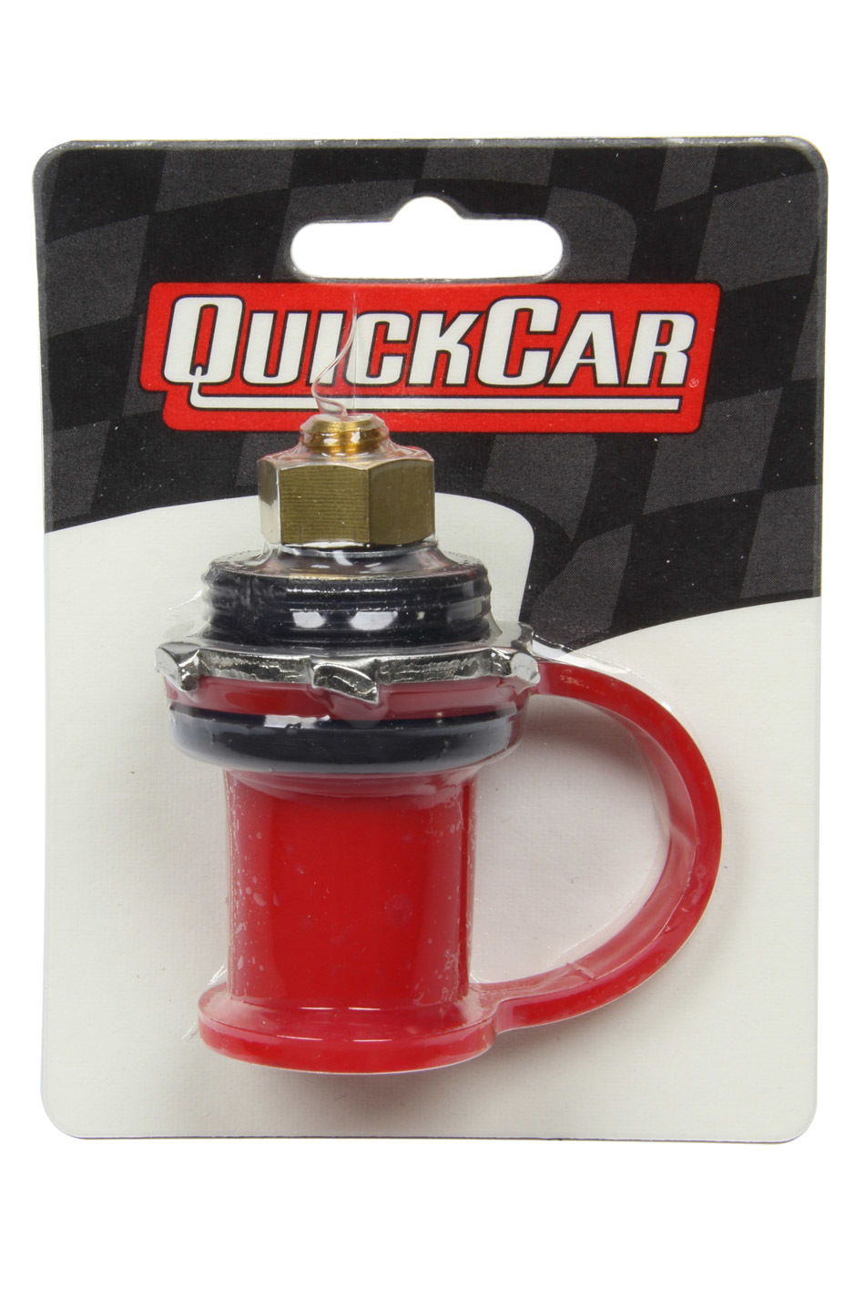 QuickCar 57-701 Remote Battery Terminal, 12V to 16V, 1-1/4 in Diameter Hole, Rubber Cap, Red, Each