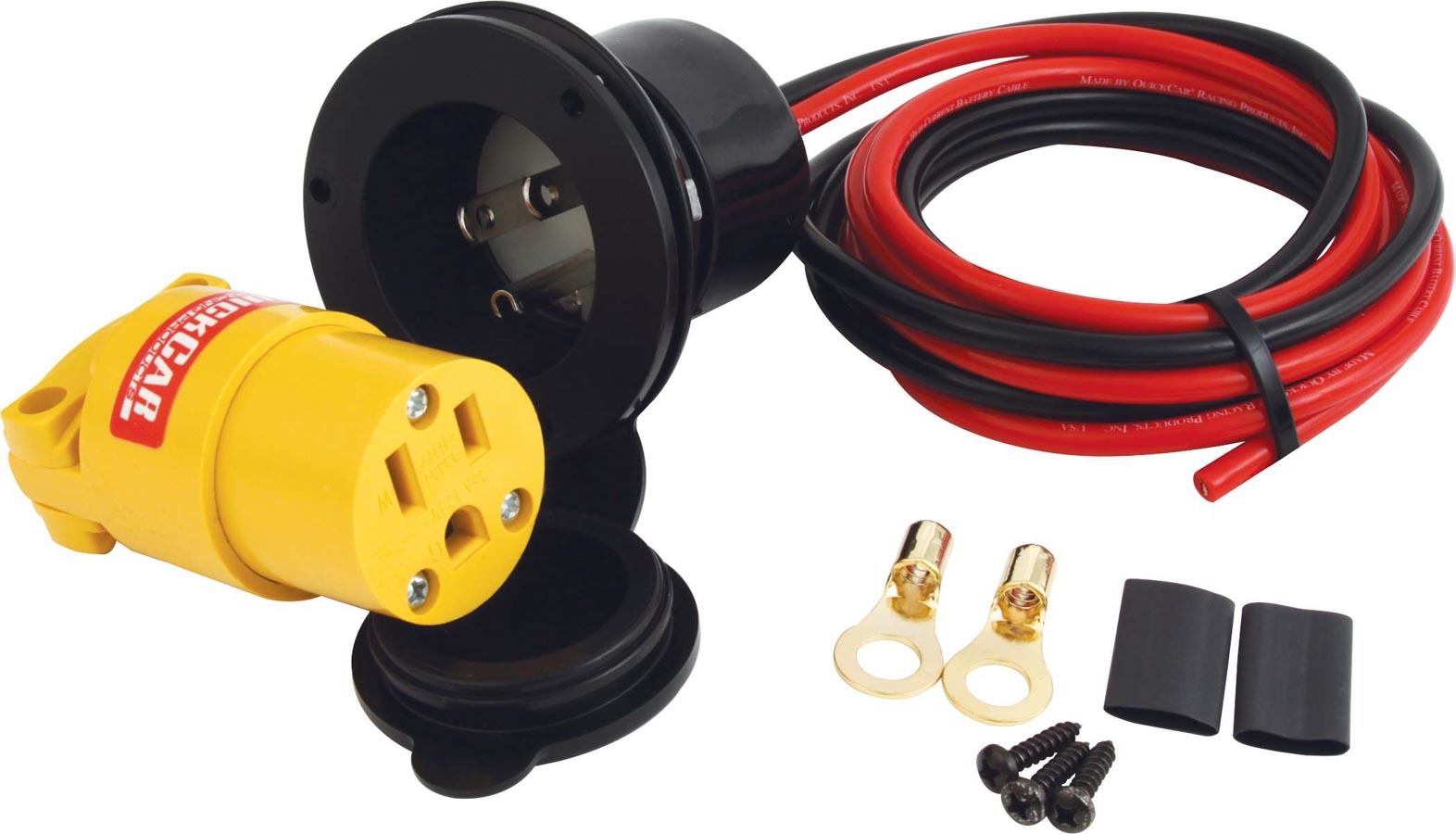 QuickCar 57-723 Accessory Plug-In, 110V, Flange Mount, 3-Prong Male Socket, Cover / Terminals / Wires Included, Kit