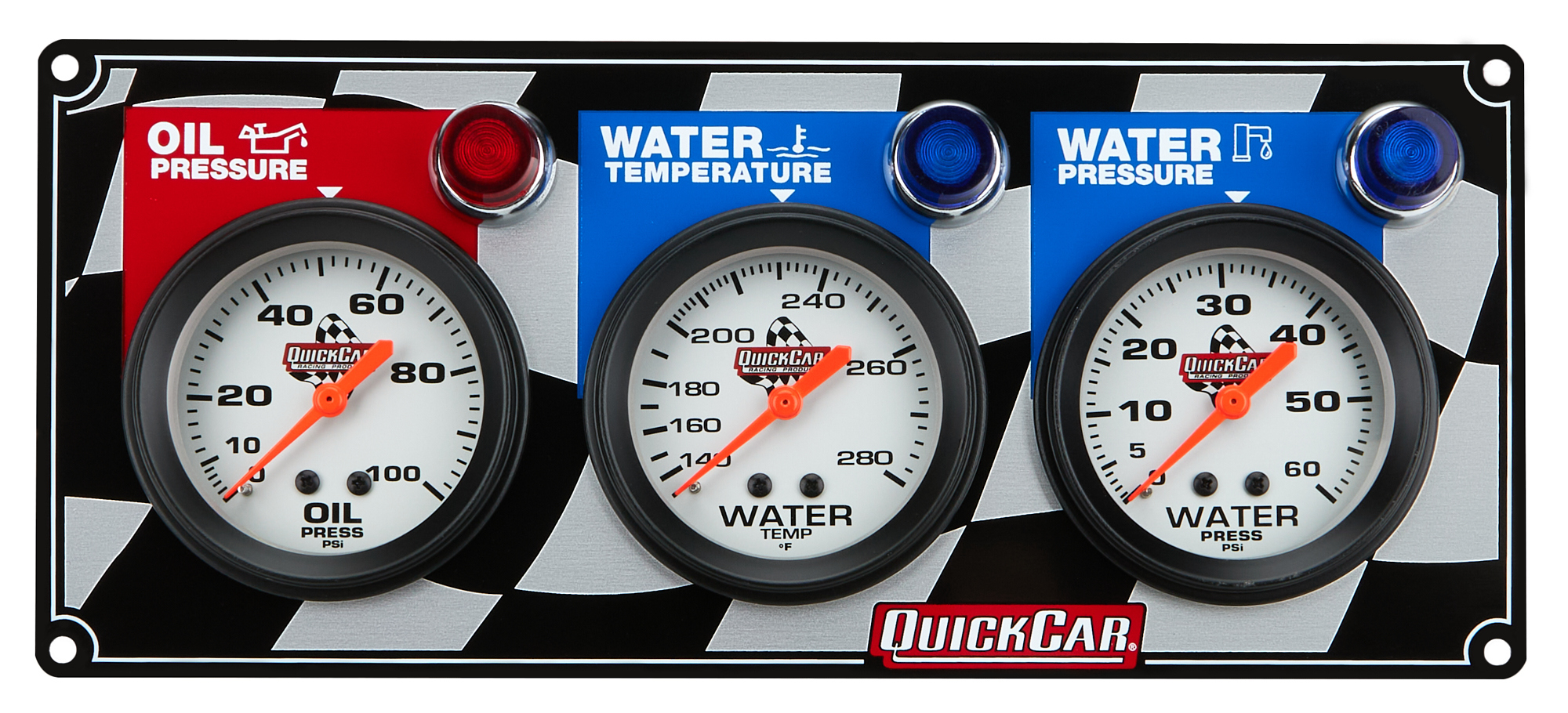 QUICKCAR RACING PRODUCTS — QUICKCAR RACING PRODUCTS 3 Gauge Panel OP/WT/WP