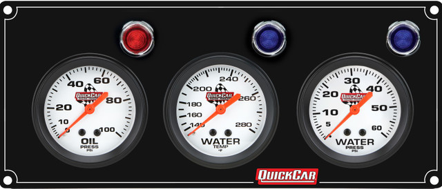 QUICKCAR RACING PRODUCTS — QUICKCAR RACING PRODUCTS 3 Gauge Panel OP/WT/WP Black