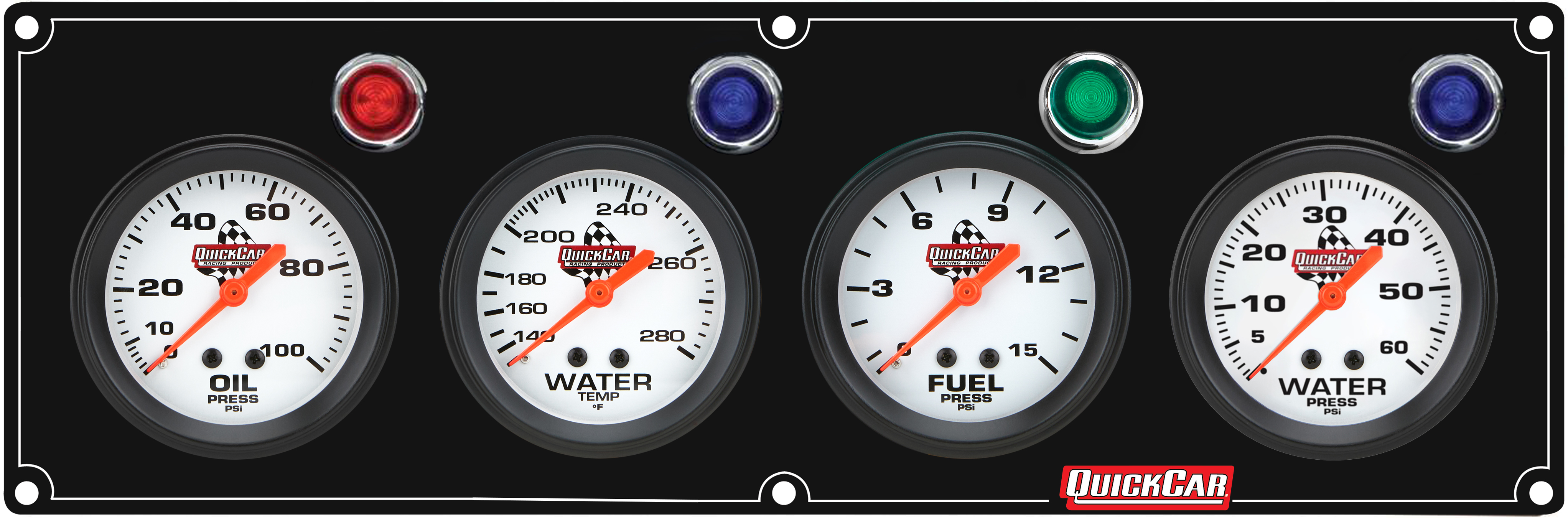 QUICKCAR RACING PRODUCTS — QUICKCAR RACING PRODUCTS 4 Gauge Panel OP/WT/FP15/WP Black