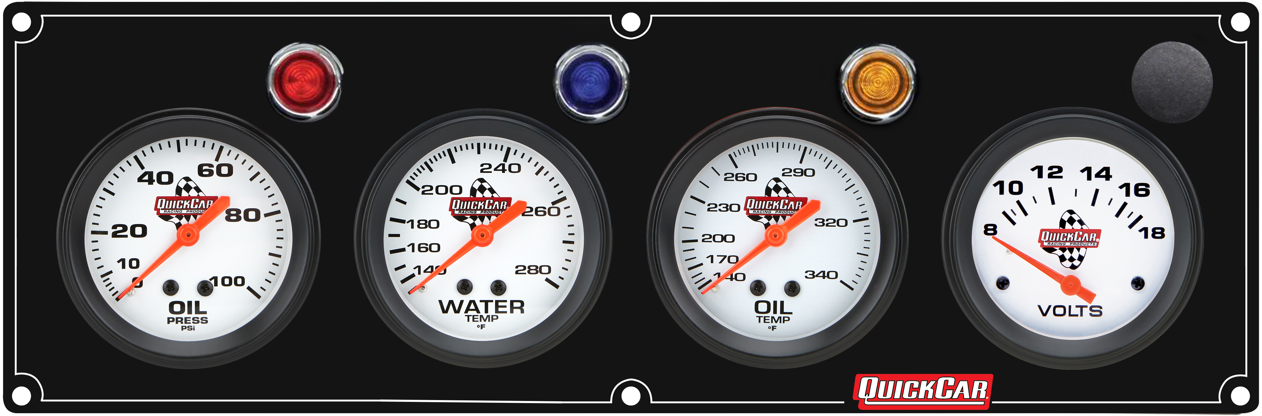 QUICKCAR RACING PRODUCTS — QUICKCAR RACING PRODUCTS 4 Gauge Panel OP/WT/OT/VT Black