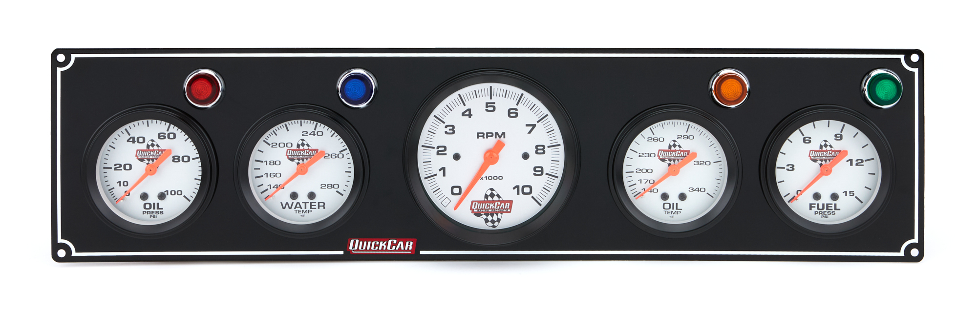 QUICKCAR RACING PRODUCTS — QUICKCAR RACING PRODUCTS 3-1 Gauge Panel OP/WT/OP /FP w/3-3/8in Tach Black