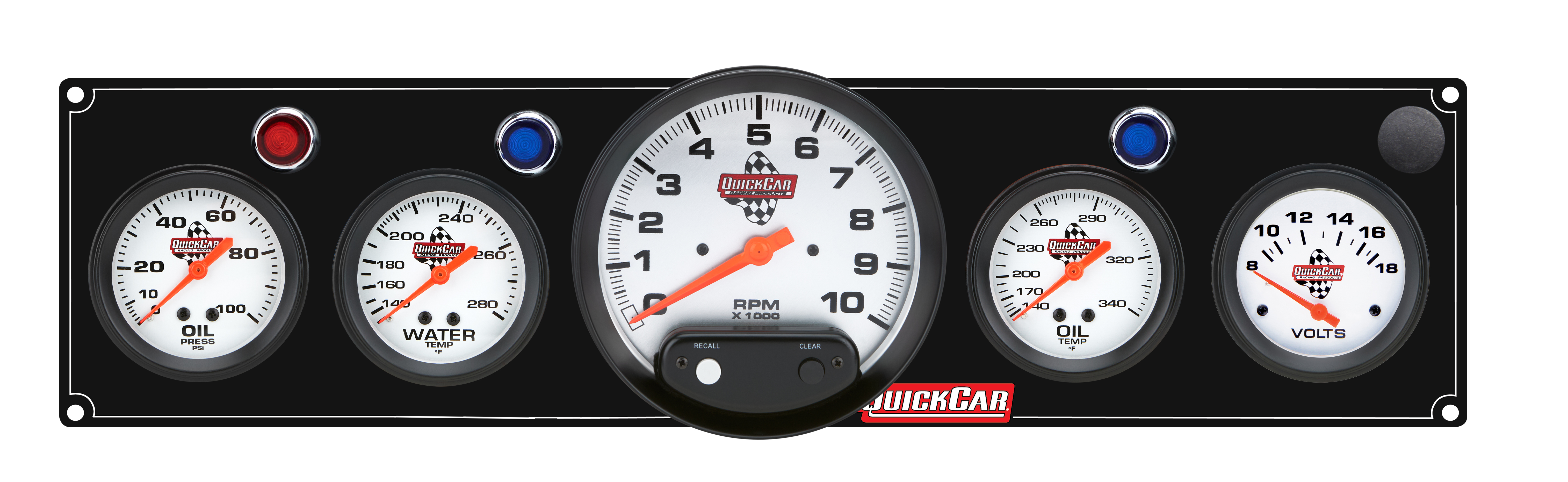 QUICKCAR RACING PRODUCTS — QUICKCAR RACING PRODUCTS 4-1 Gauge Panel OP/WT/OT/VT Black