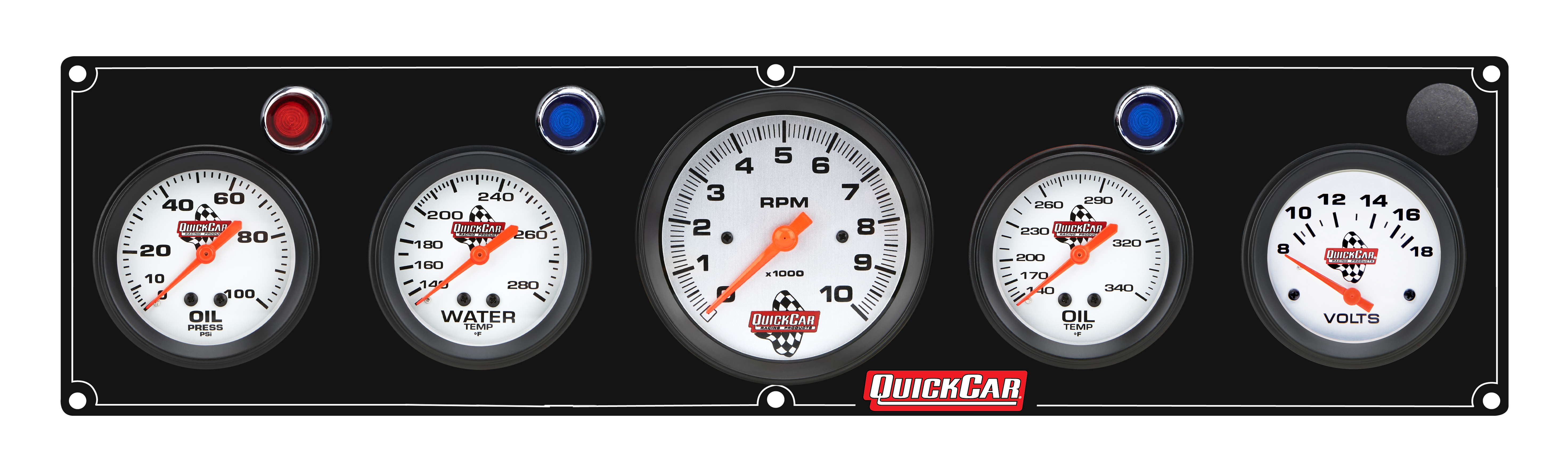 QUICKCAR RACING PRODUCTS — QUICKCAR RACING PRODUCTS 4-1 Gauge Panel OP/WT/OT/VT Black