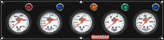 QUICKCAR RACING PRODUCTS — QUICKCAR RACING PRODUCTS 5 Gauge Panel OP/WT/OT/FP15/WP Black
