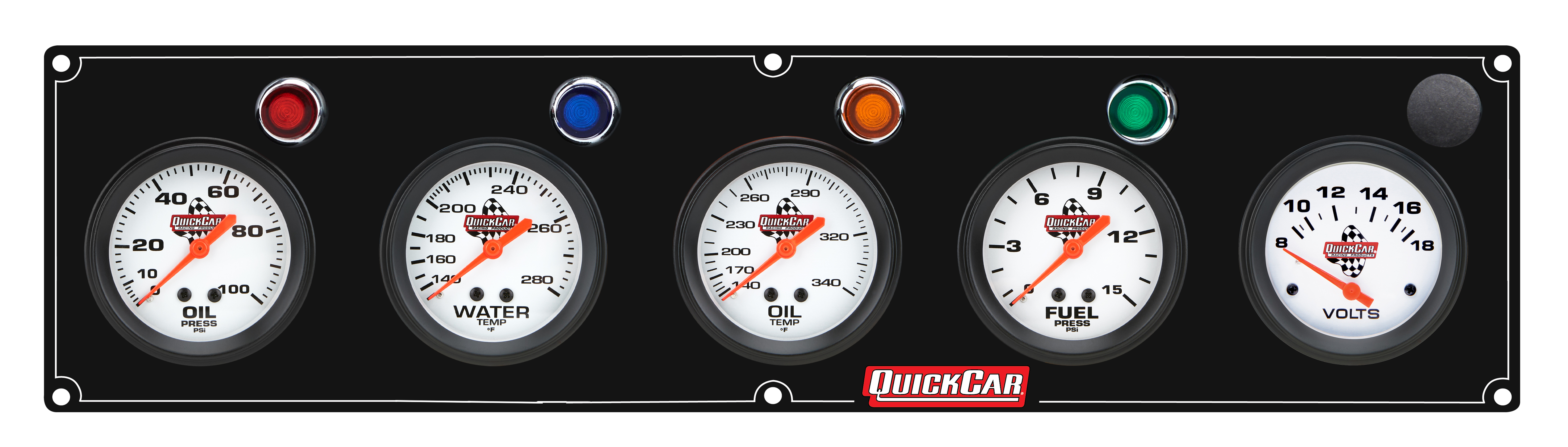 QUICKCAR RACING PRODUCTS — QUICKCAR RACING PRODUCTS 5 Gauge Panel OP/WT/OT/FP15/VT Black
