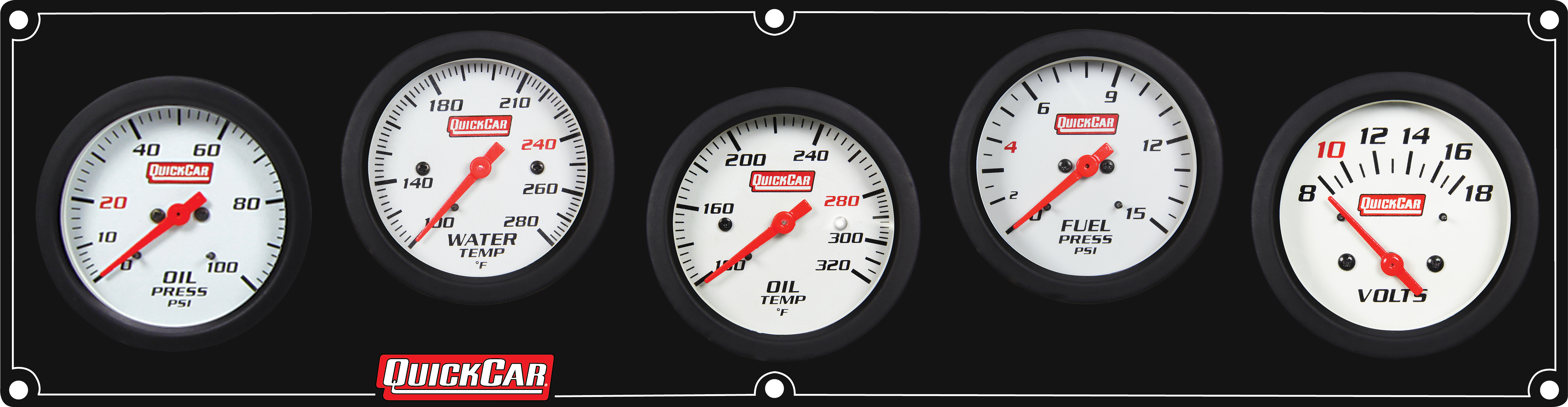 QUICKCAR RACING PRODUCTS — QUICKCAR RACING PRODUCTS Extreme 5 Panel w/Tach OP/WT/OT/FP15/VT Black