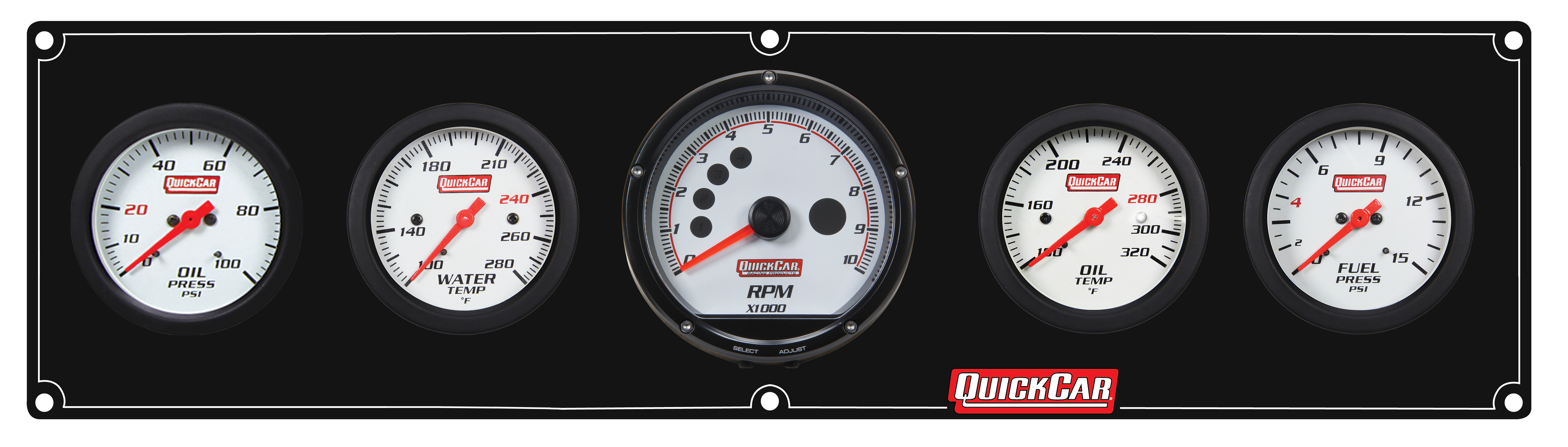 QUICKCAR RACING PRODUCTS — QUICKCAR RACING PRODUCTS Extreme 4-1 Panel w/Tach OP/WT/OT/FP15 Black