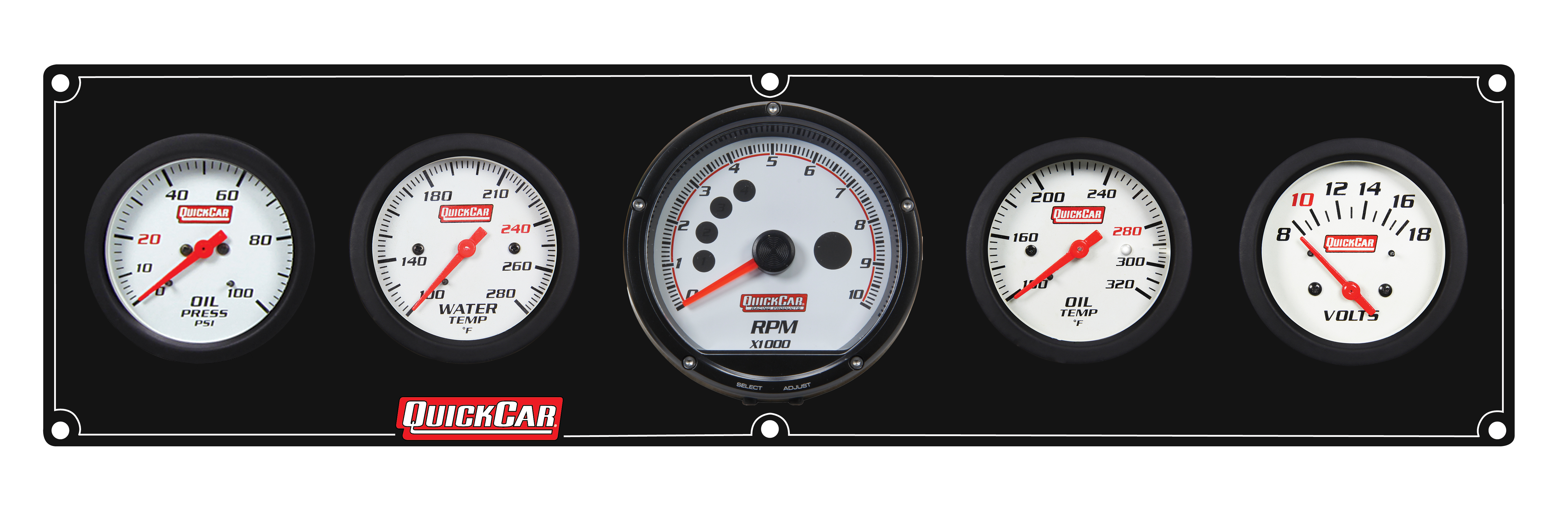 QUICKCAR RACING PRODUCTS — QUICKCAR RACING PRODUCTS Extreme 4-1 Panel w/Tach OP/WT/OT/VT Black