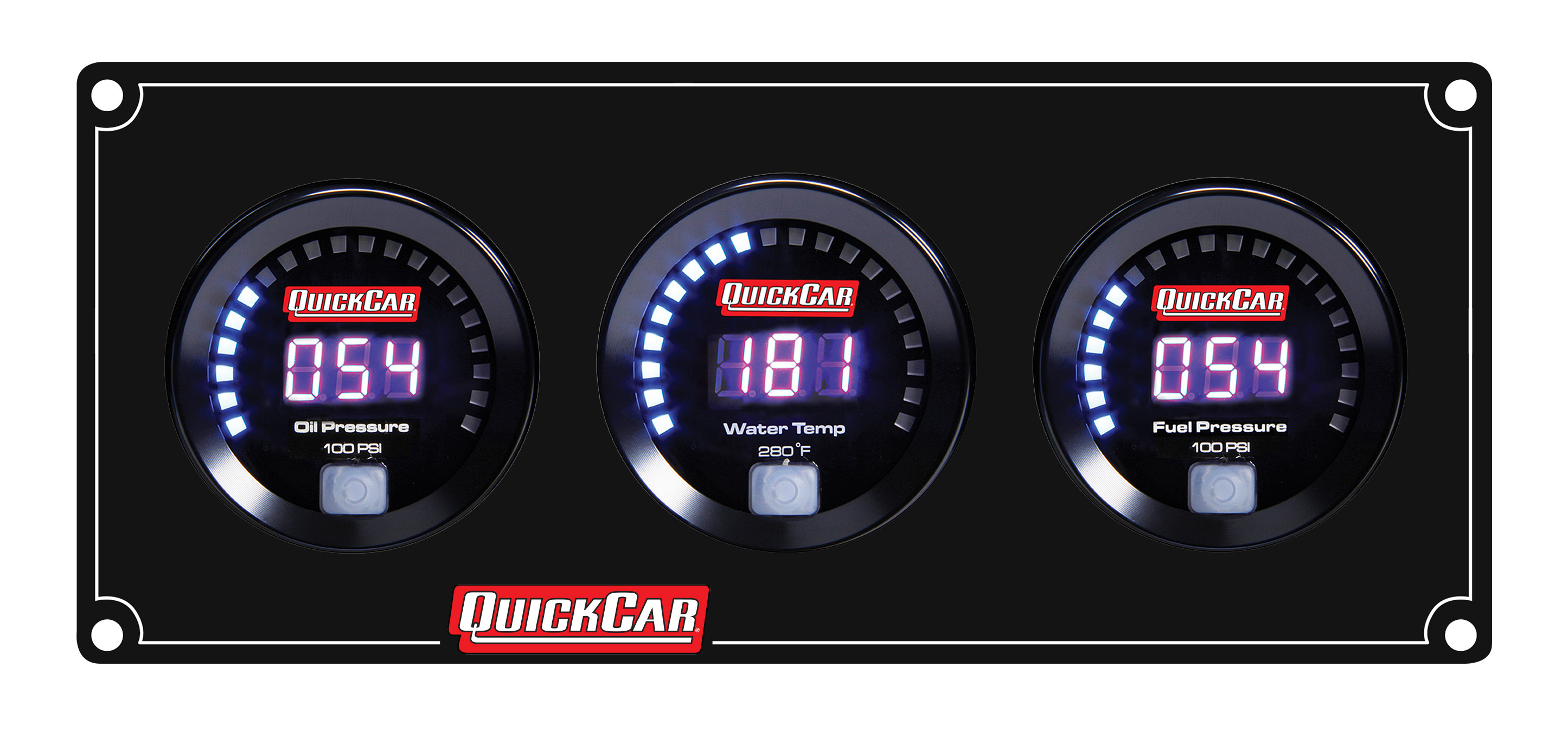 QUICKCAR RACING PRODUCTS — QUICKCAR RACING PRODUCTS Digital 3 Gauge Panel OP /WT/FP100