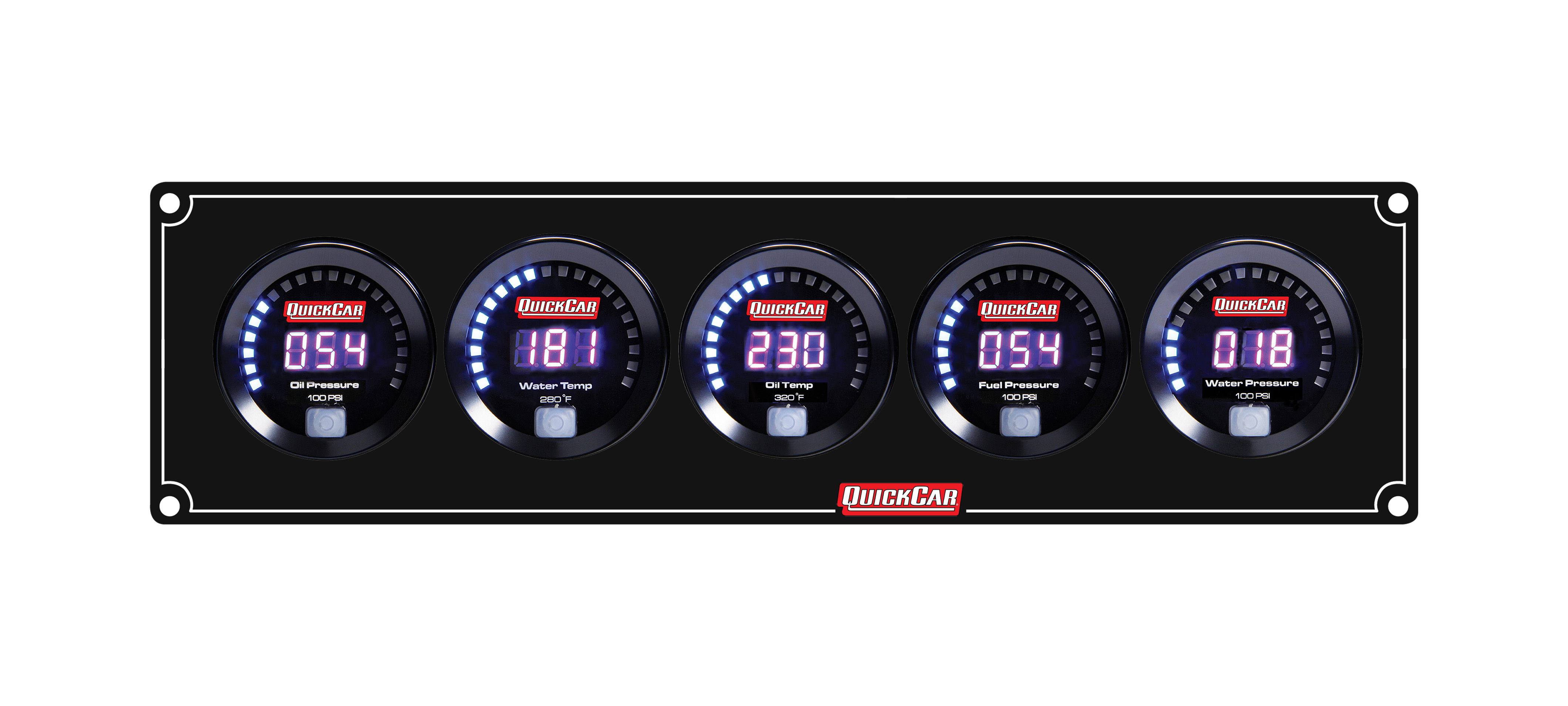 QUICKCAR RACING PRODUCTS — QUICKCAR RACING PRODUCTS Digital 5 Gauge Panel OP/WT/OT/FP100/WP