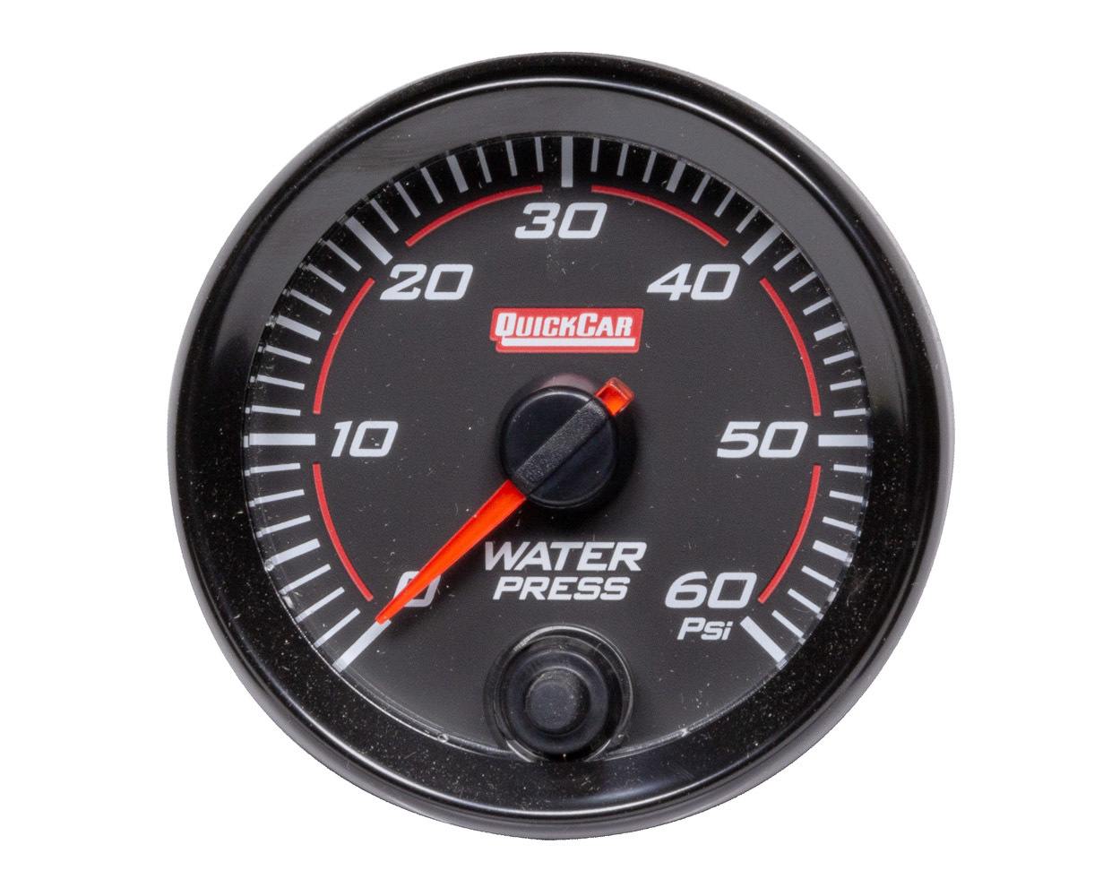 QuickCar 69-008 Water Pressure Gauge, Redline, 0-60 psi, Electric, Analog, 2-5/8 in Diameter, Black Face, Kit