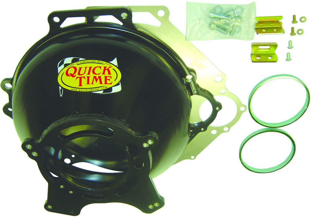 Quick Time RM-6080 - Bellhousing, Block Plate, Hardware Included, Steel, Black Paint, Ford TKO 500-600 / TR3550 / T5, Ford Modular, Kit