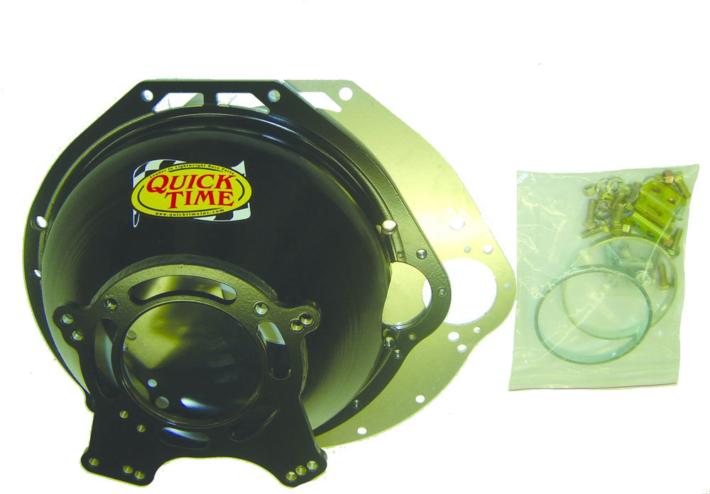 Quick Time RM-6081 Bellhousing, Block Plate, Hardware Included, SFI 6.1, Steel, Black Paint, TKO / TR3550 / T5 Transmission, Ford Modular, Kit