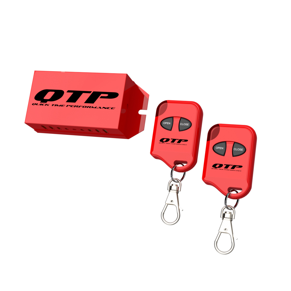 Quick Time Performance 10901 Exhaust Cut-Out Remote Kit, Wireless, Receiver / Two Key Fobs, One Touch Open / Close, Quicktime Performance Electric Exhaust Cut-Out, Red, Kit