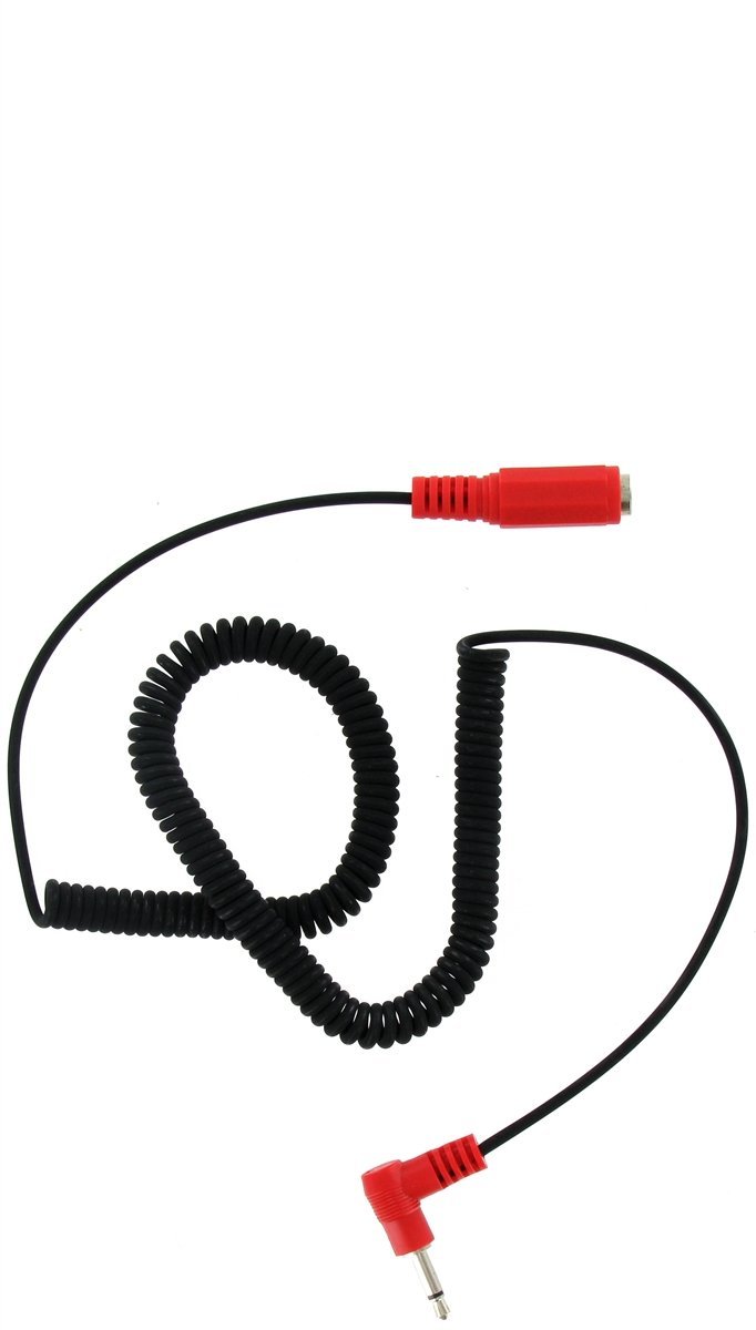 Racing Electronics RE-12 - Headset Cable, 90 Degree, 1/8 in Female to 1/8 in Male Jack, Spiral Cord, Each