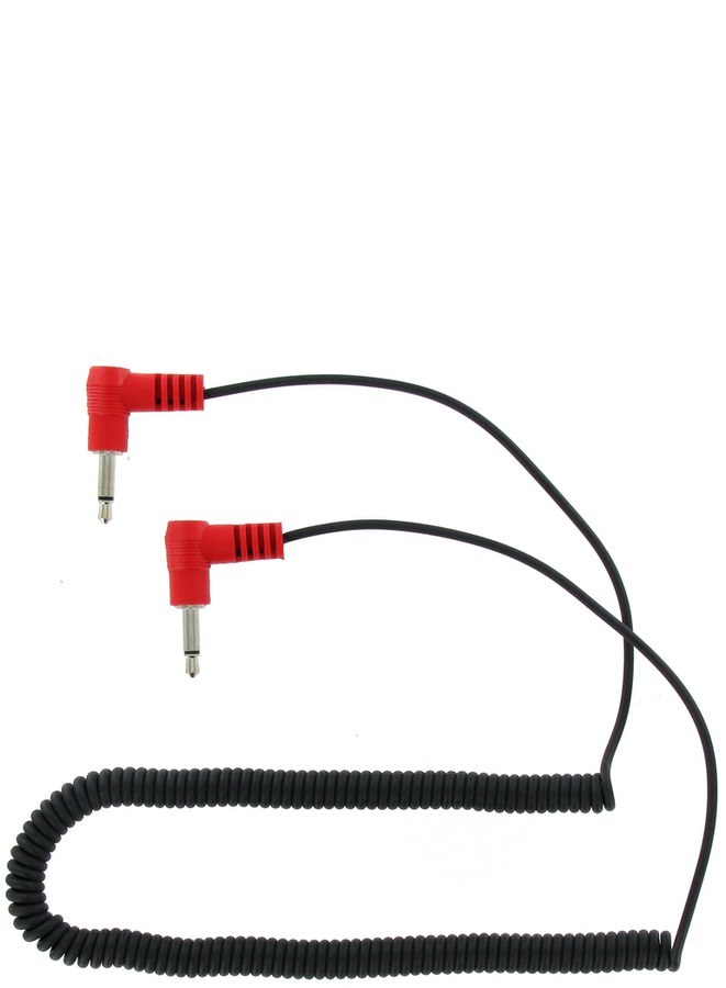 Racing Electronics RE-18 Headset Cable, 90 Degree, 1/8 in Male to 1/8 in Male Jack, Spiral Cord, Each