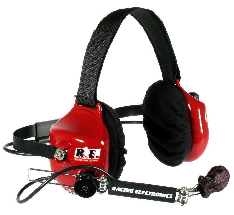 Racing Electronics RE005 Headset, Legacy Racer, 25db Noise Canceling, Push to Talk Switch, Plastic, Red, Each
