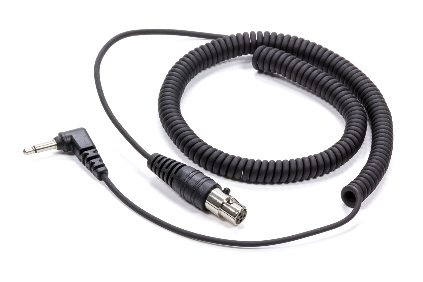 Racing Electronics RE3718-K Headset Cable, Listen Only, 90 Degree, 1/8 in Male to 1/8 in Female Jack, Spiral Cord, Each