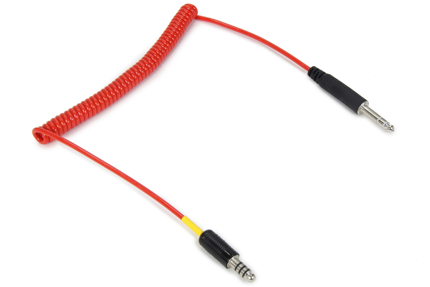Racing Electronics RT805-C-STILO - Helmet Cable Adapter, Coiled, 3-Conductor Male to 4-Conductor Stilo Male, Red, Each