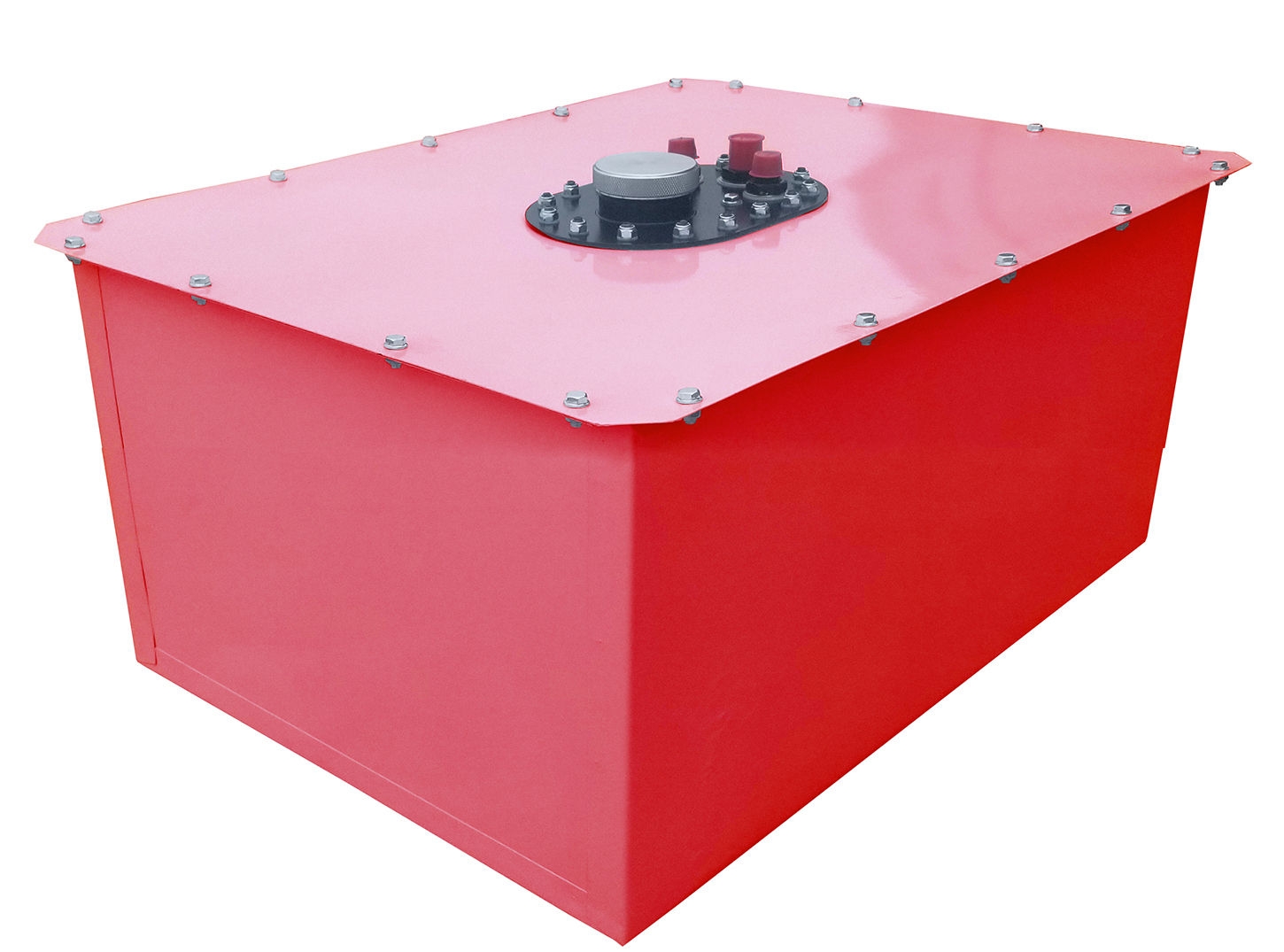 RCI 1162G-10 Fuel Cell and Can, Circle Track, 16 gal, 18-1/2 in Wide x 26 in Deep x 11-1/2 in Tall, 10 AN Male Outlet, 8 AN Male Vent, Steel, Red Powder Coat, Each