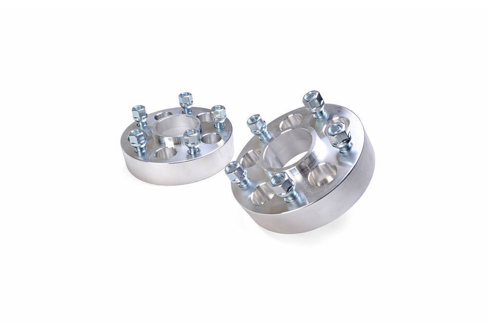 Rough Country 1092 Wheel Spacer, 5 x 4.50 to 5 x 5 in Bolt Pattern, 1-1/2 in Thick, Aluminum, Natural, Pair