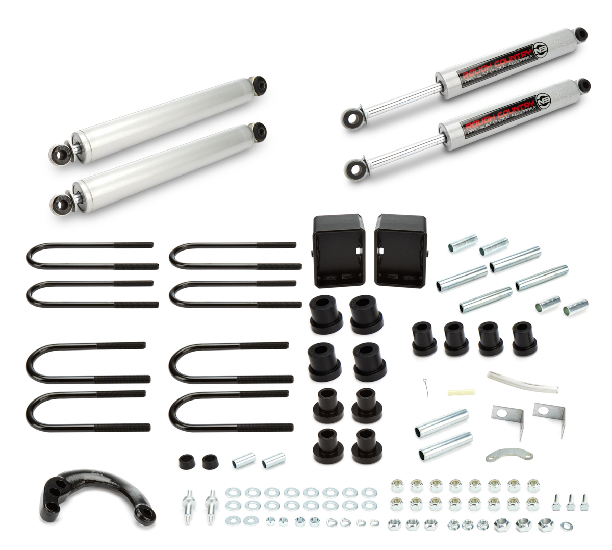 Suspension Lift Kit - 4 in to 6 in Lift - Steering Arm / Shocks / Blocks / Brackets / Bushings / Hardware - GM Fullsize SUV 1973-91 - Kit