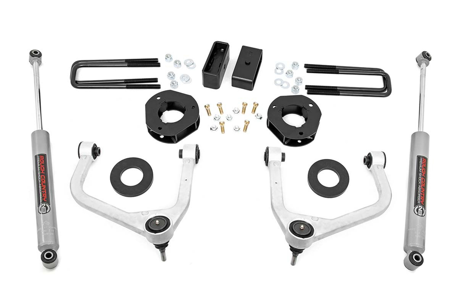 Suspension Lift Kit - 3-1/2 in Lift - Ball Joints / Blocks / Control Arms / Hardware / Shocks / Spacers - GM Fullsize Truck 2019-21 - Kit