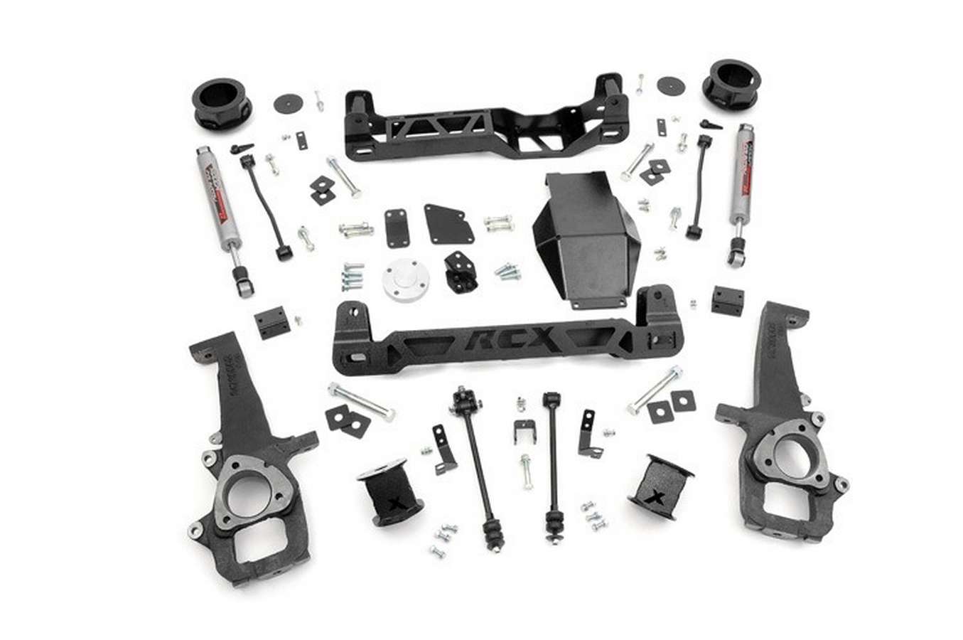 Suspension Lift Kit - 4 in Lift - Brackets / Bushings / Crossmembers / Hardware / Shocks / Spacers - Dodge Ram Fullsize Truck 2012-14 - Kit