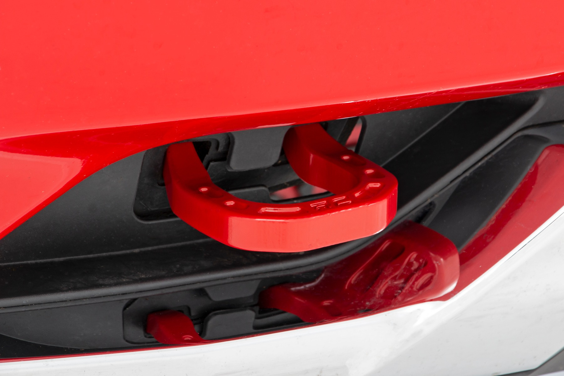 Tow Hooks - Bolt-On - Front - Steel - Red Powder Coat - GM Fullsize Truck 2014-18 - Pair