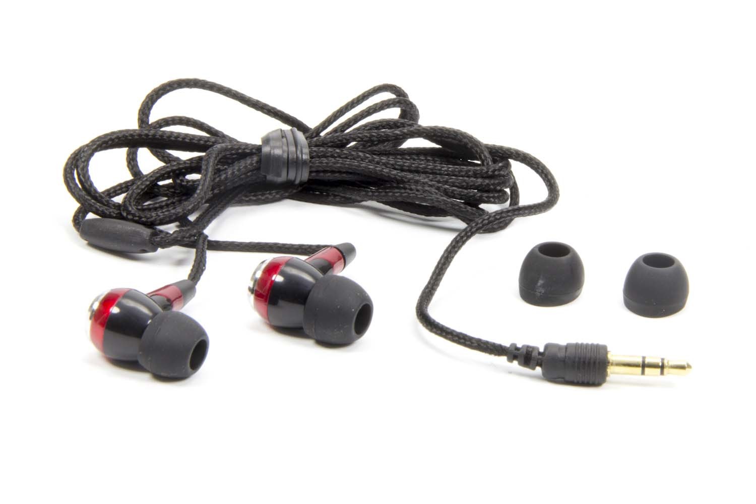 Raceceiver EP900R Headphones, Rookie, 48 in Cord, 3.5 mm Input Jack, Small / Medium / Large Rubber Ear Inserts, Each