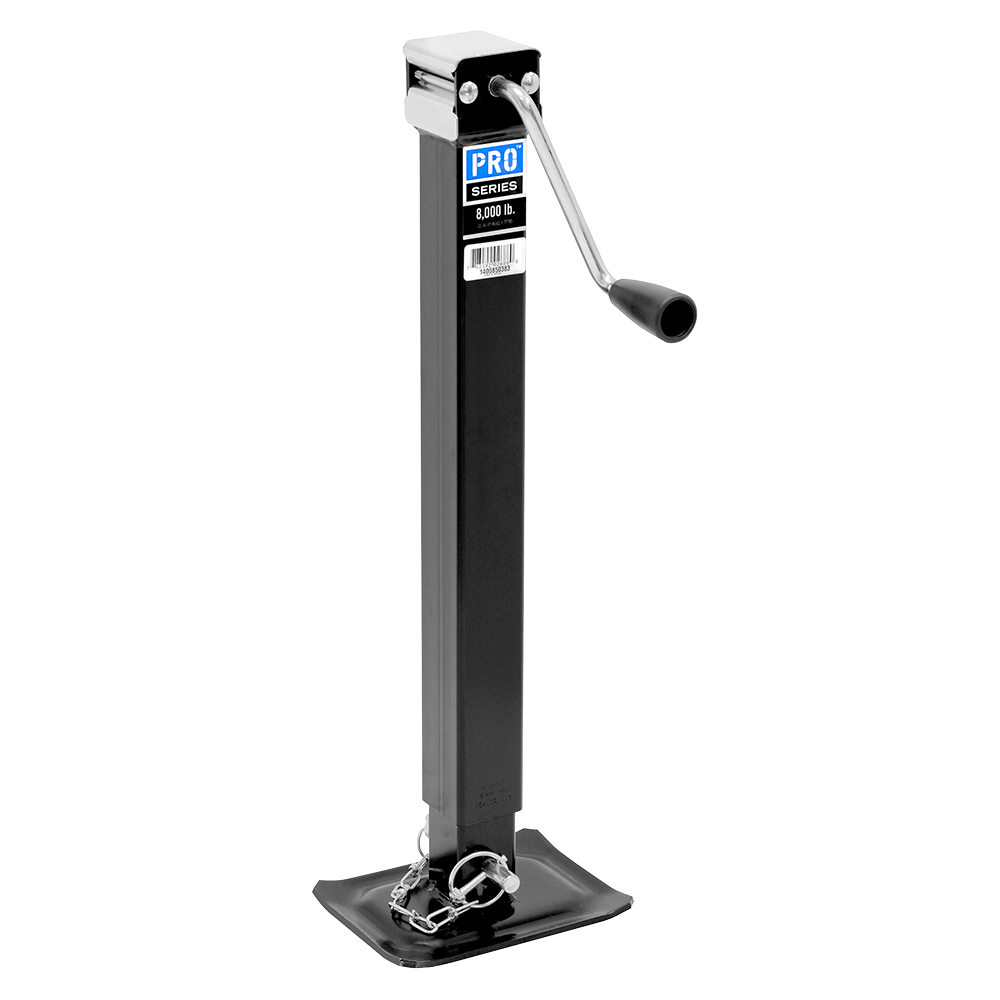 Trailer Jack - Pro Series - Manual - Sidewind - 15 in Of Travel - 8000 lb Capacity - Steel - Black Powder Coat - Each