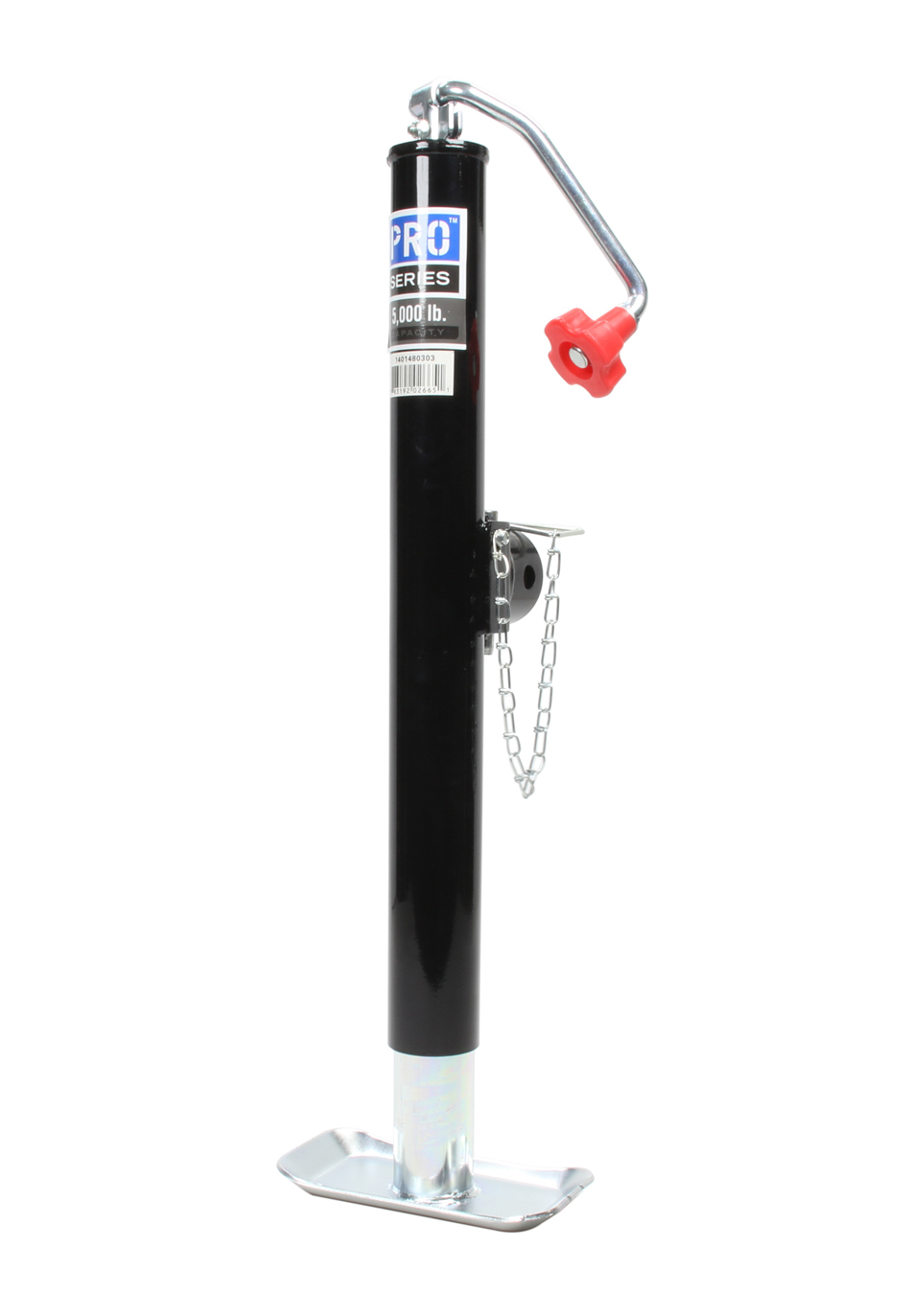 Trailer Jack - Pro Series - Manual - Topwind - 15 in Of Travel - 5000 lb Capacity - Steel - Black Paint - Each