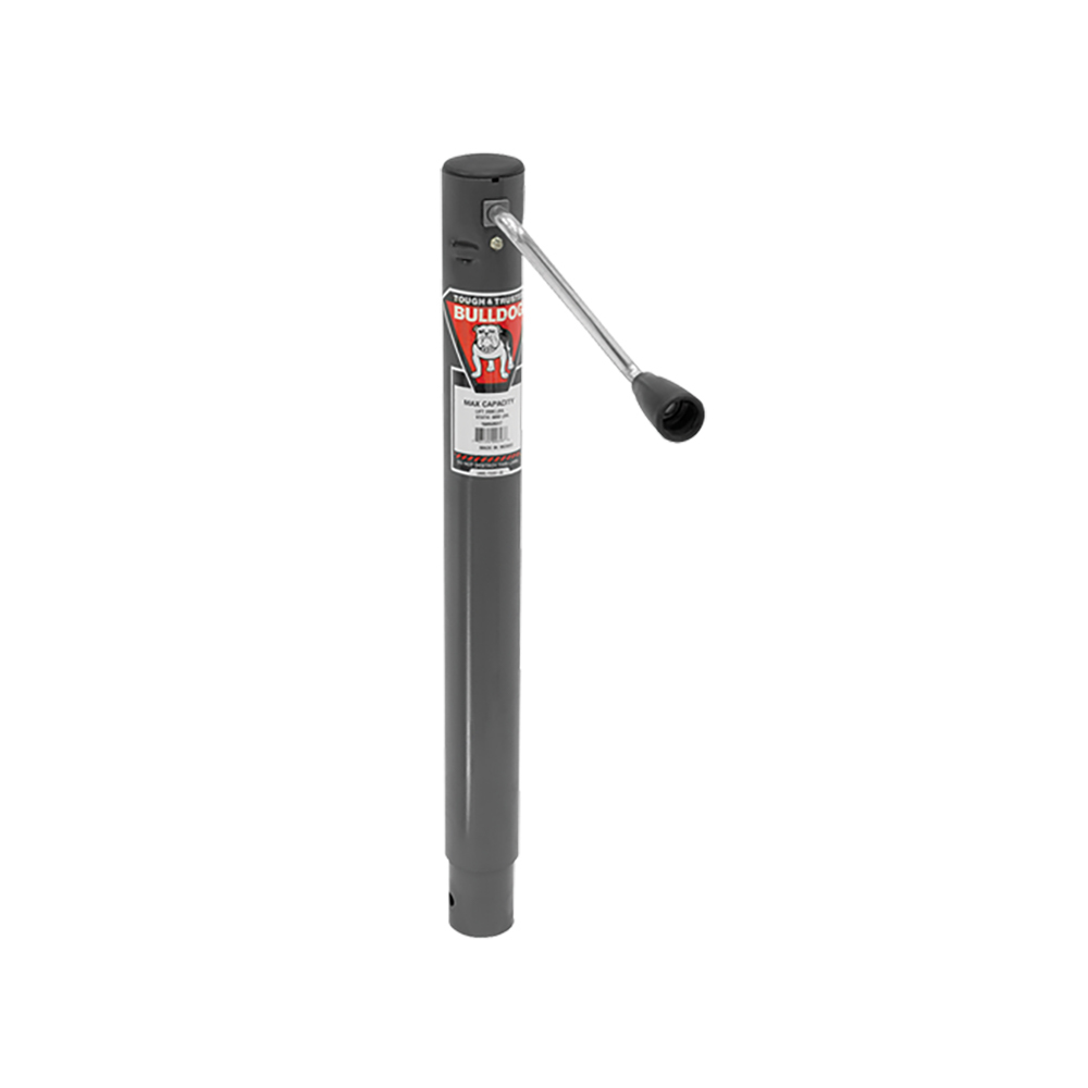 Trailer Jack - Bulldog - Manual - Sidewind - 15 in Of Travel - 2000 lb Capacity - Steel - Gray Paint - Each