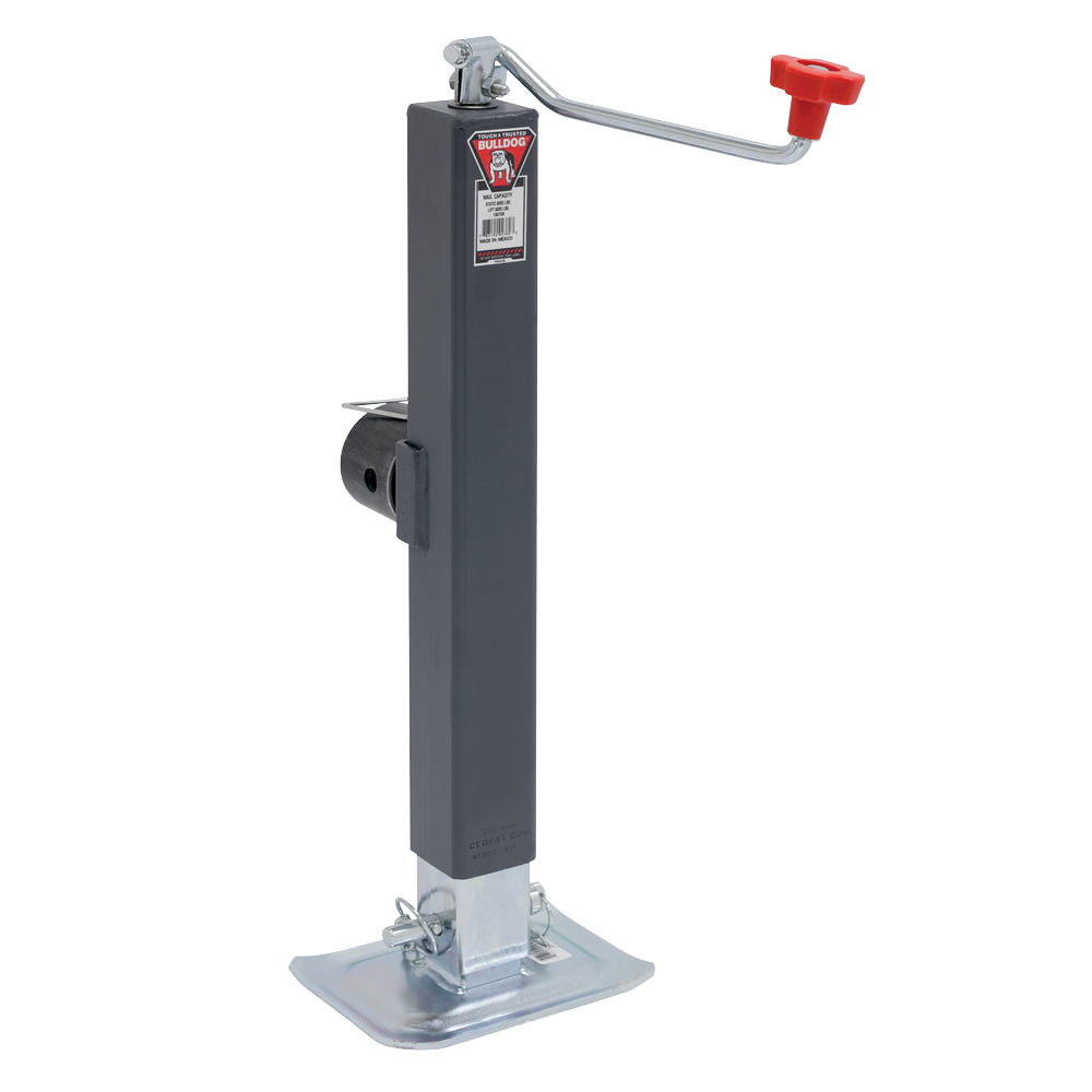 Trailer Jack - Bulldog - Square - Manual - 15 in of Travel - 8000 lb Capacity - Steel - Gray Paint - Each